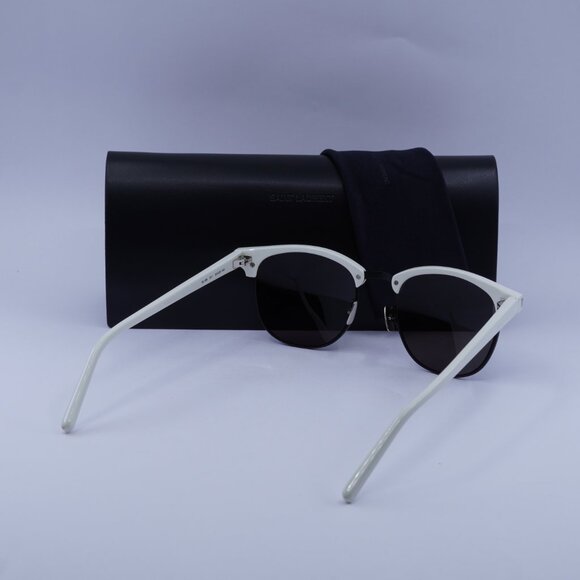 Saint Laurent SL108 011 Browline Sunglasses - Ivory/Black - Picture 4 of 11